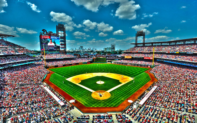 Baseball stadium crowd game cloudy #2 free wallpaper - medium preview image