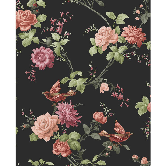 Black background flowers birds nature free wallpaper - medium preview image