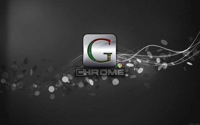 Chrome black background white swirls free wallpaper - medium preview image