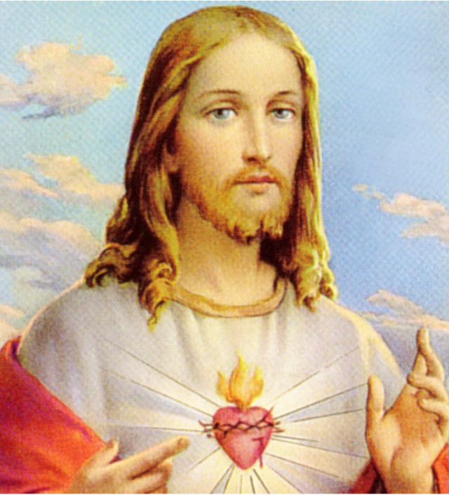 Jesus heart sky halo portrait free wallpaper - medium preview image