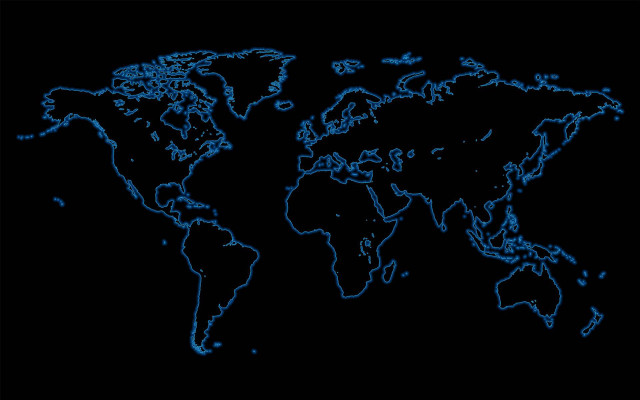 Blue world map black background #2 free wallpaper - medium preview image