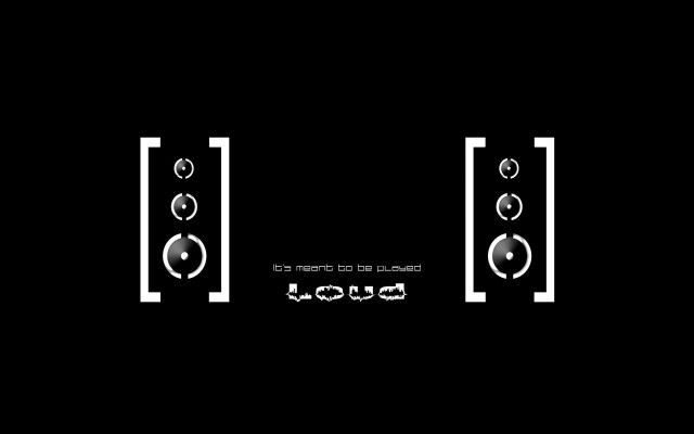 Black white speakers dol words free wallpaper - medium preview image