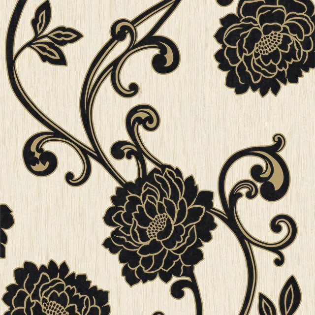 Black white flower pattern swirl free wallpaper - medium preview image