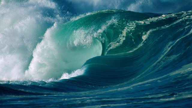 Large wave breaking ocean wall free wallpaper - medium preview image