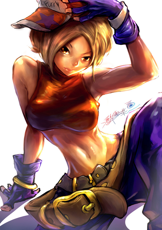 Woman purple outfit hat sword free wallpaper - medium preview image