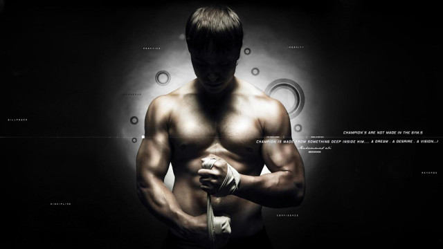 Man bandage arm black background free wallpaper - medium preview image