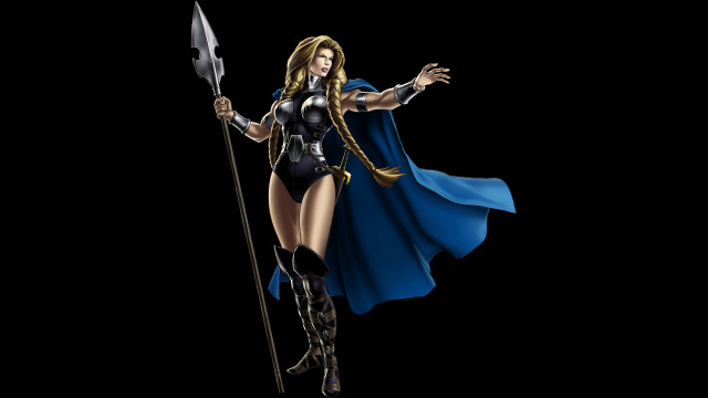 Woman costume spear sword cape free wallpaper - medium preview image