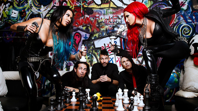 Chess players graffiti wall giant free wallpaper - medium preview image