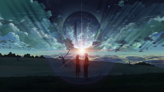Two people giant object sky free wallpaper - medium preview image