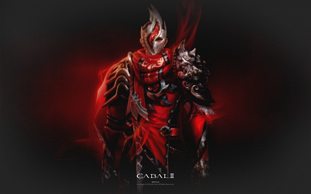 Man red suit demonic faces free wallpaper - medium preview image