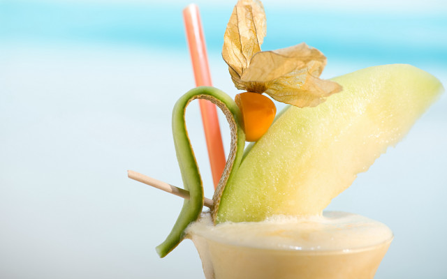 Drink green stem leaf straw free wallpaper - medium preview image