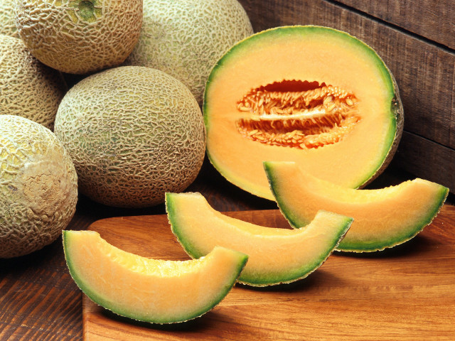 Melons cuttingboard wooden table rayonism free wallpaper - medium preview image