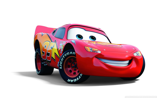 Cartoon smiling character red car free wallpaper - medium preview image