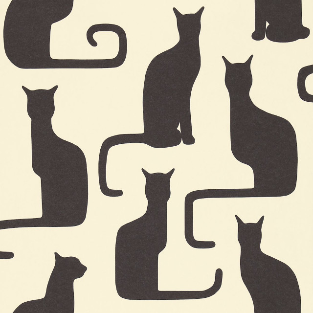 Black white cats silhouette white free wallpaper - medium preview image