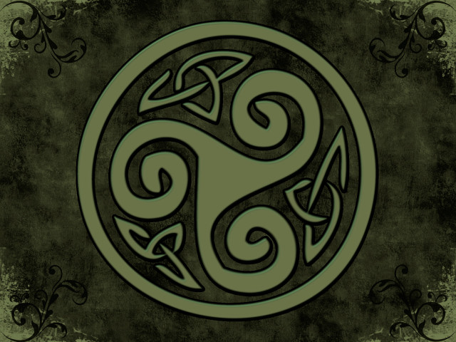 Celtic symbol green black swirly #2 free wallpaper - medium preview image