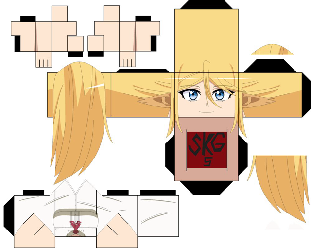 Paper doll blonde hair blue free wallpaper - medium preview image