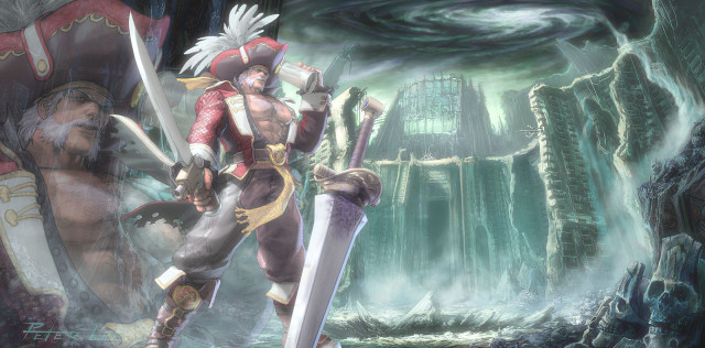 Red outfit giant creature sword free wallpaper - medium preview image