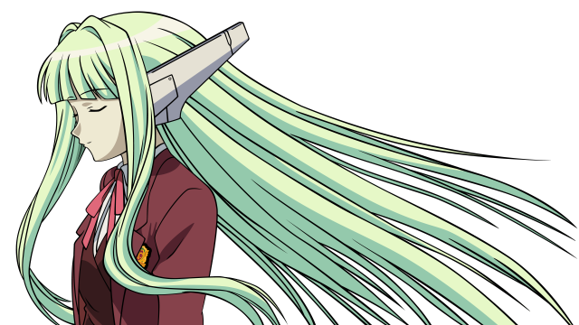 Woman long green hair sword free wallpaper - medium preview image