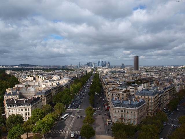 City high view street buildings free wallpaper - medium preview image