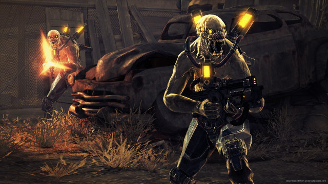 Embers explosion fire flame robot free wallpaper for desktop - medium preview image
