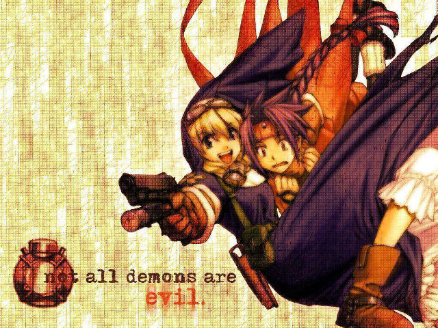 Anime characters guns demons fantasy free wallpaper - medium preview image