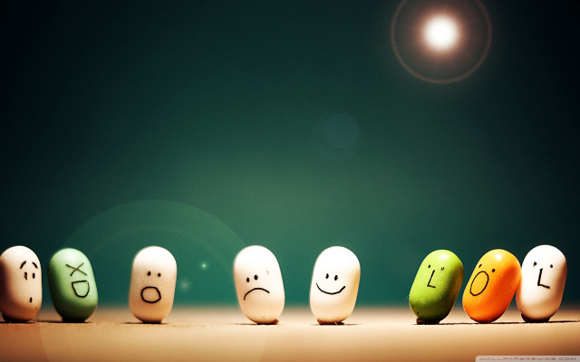 Painted eggs with faces row free wallpaper - medium preview image