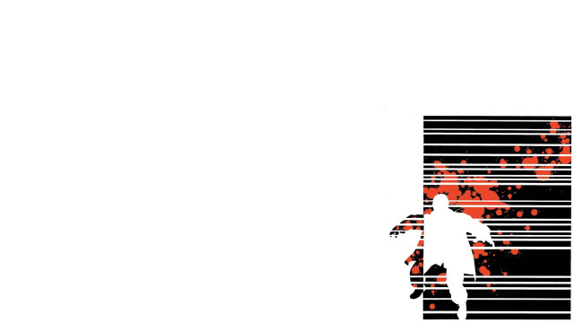 Man walking tall building red free wallpaper - medium preview image