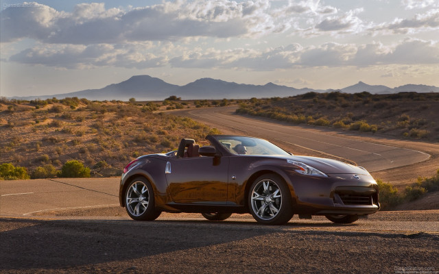 Car desert road mountains clouds free wallpaper - medium preview image