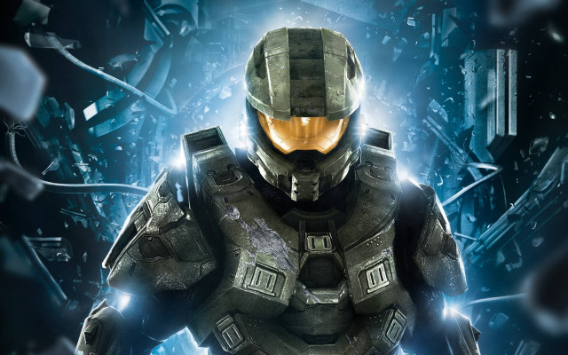 Futuristic man suit blue background free wallpaper - medium preview image