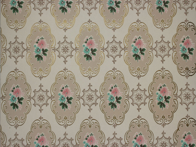 Flower pattern brown background pink free wallpaper - medium preview image