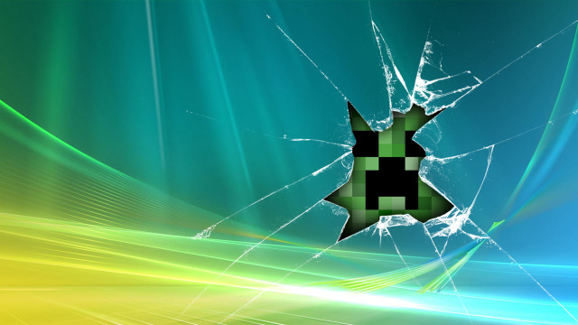 Broken glass pixel blue sky free wallpaper - medium preview image