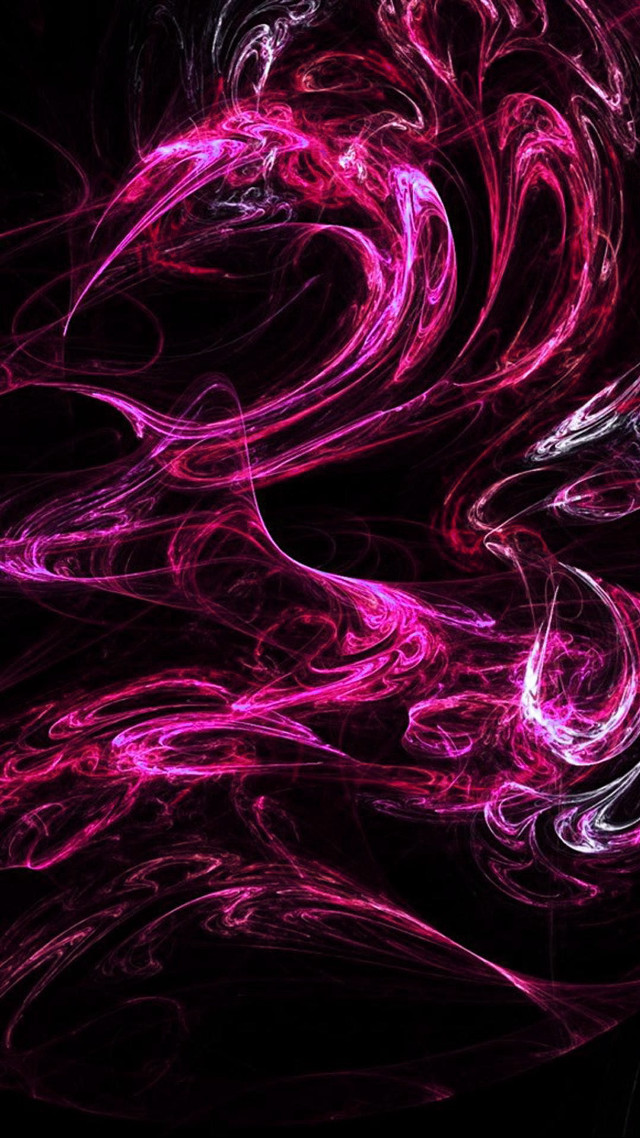 Pink swirl black background white free wallpaper - medium preview image