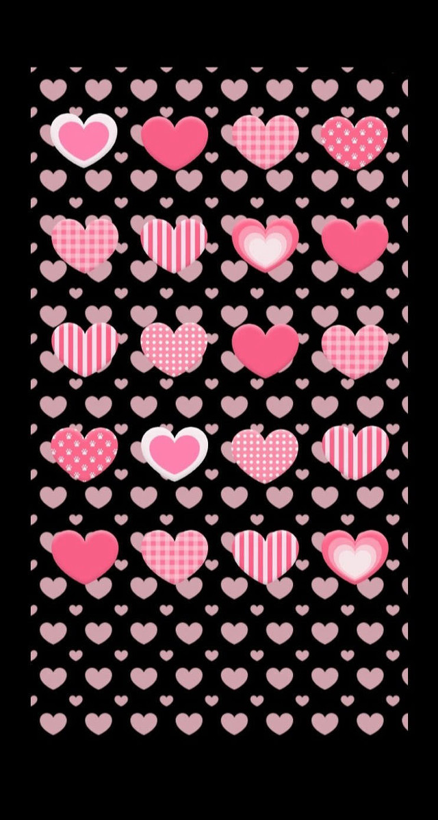 Black background pink red hearts free wallpaper - medium preview image