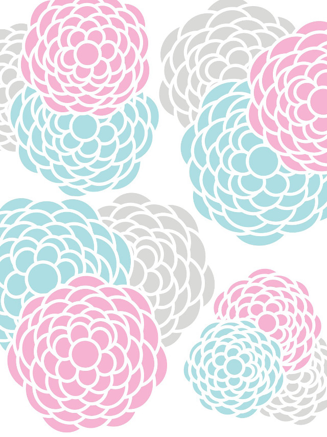 Pastel flower four petals vector free wallpaper - medium preview image
