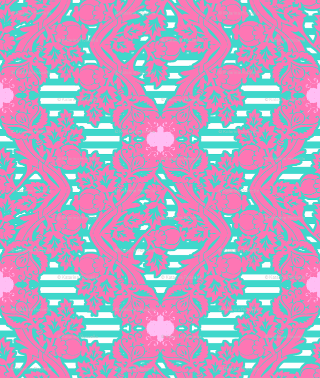 Pink blue pattern white stripe free wallpaper - medium preview image