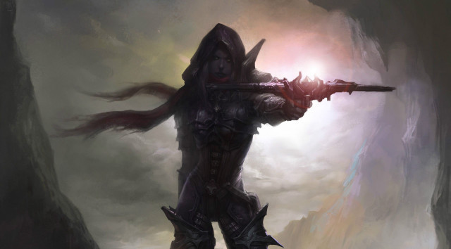 Fantasy man suit sword cave free wallpaper - medium preview image