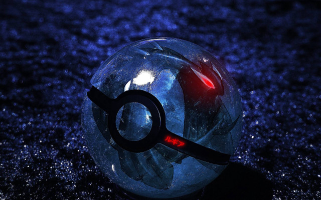 Red light ball black surface free wallpaper - medium preview image