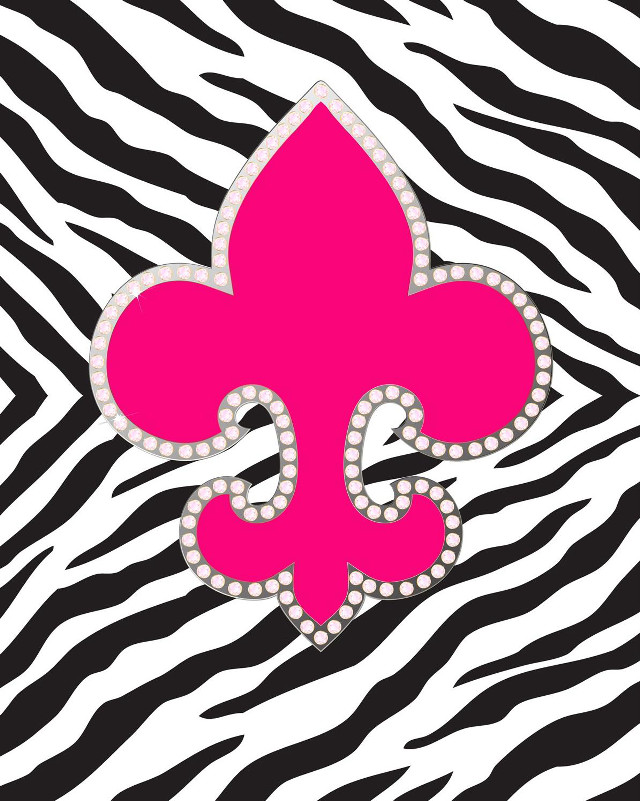 Pink fleur de lis zebra free wallpaper - medium preview image