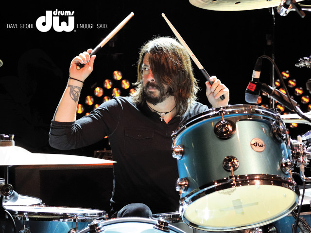 Man long hair drumming concert free wallpaper - medium preview image