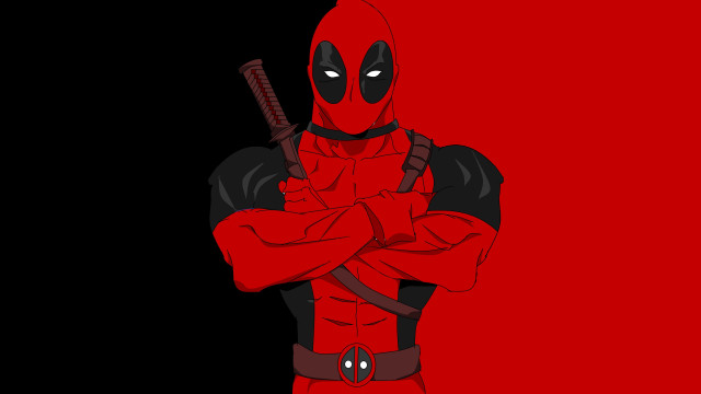 Deadpool gun red costume black free wallpaper - medium preview image