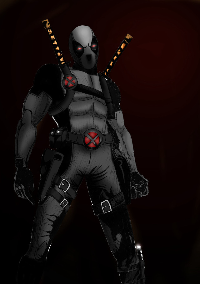 Man black red costume swords free wallpaper - medium preview image