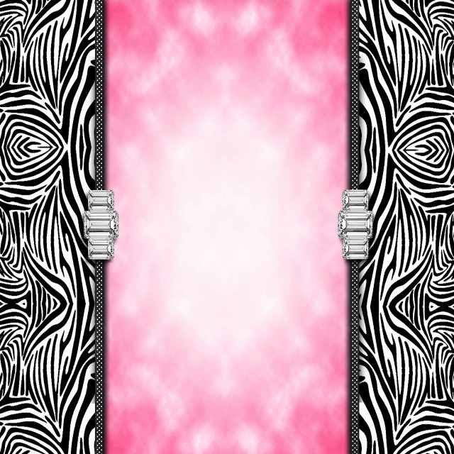 Pink black zebra print border free wallpaper - medium preview image