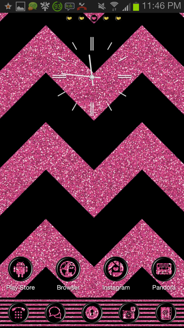 Pink clock chevrons black white free wallpaper - medium preview image