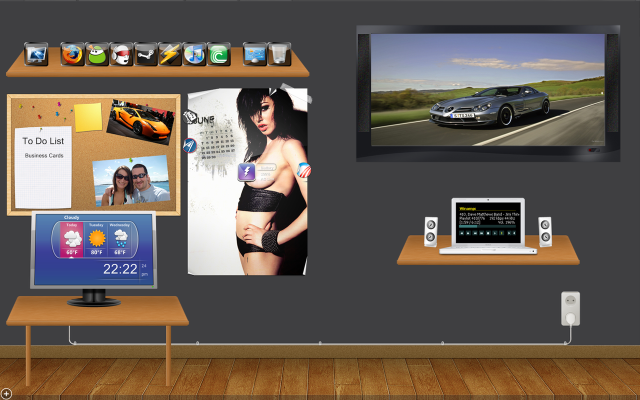 Computer desk monitor laptop wall free wallpaper - medium preview image