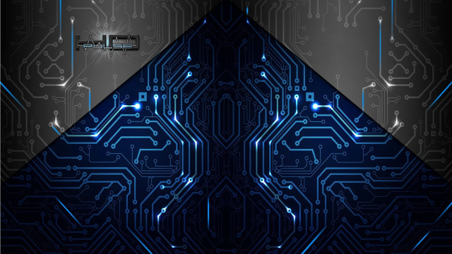 Circuit board blue light black #2 free wallpaper - medium preview image
