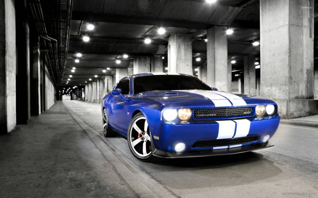 Blue white car parking garage #3 free wallpaper - medium preview image