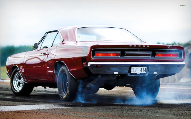 Red car smoke exhaust road free wallpaper - medium preview image