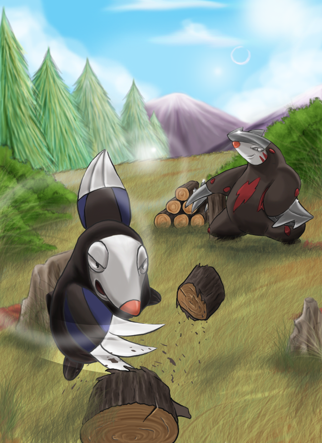 Penguin bird field trees sky free wallpaper - medium preview image