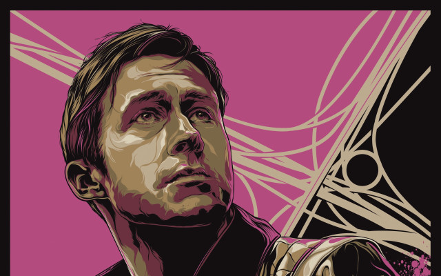 Man gun pink background lines free wallpaper - medium preview image