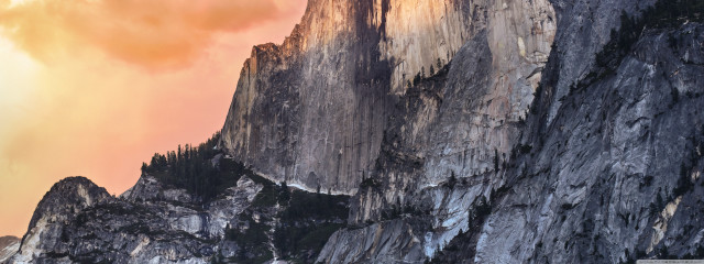 Mountain cliff forest river sunset free wallpaper - medium preview image